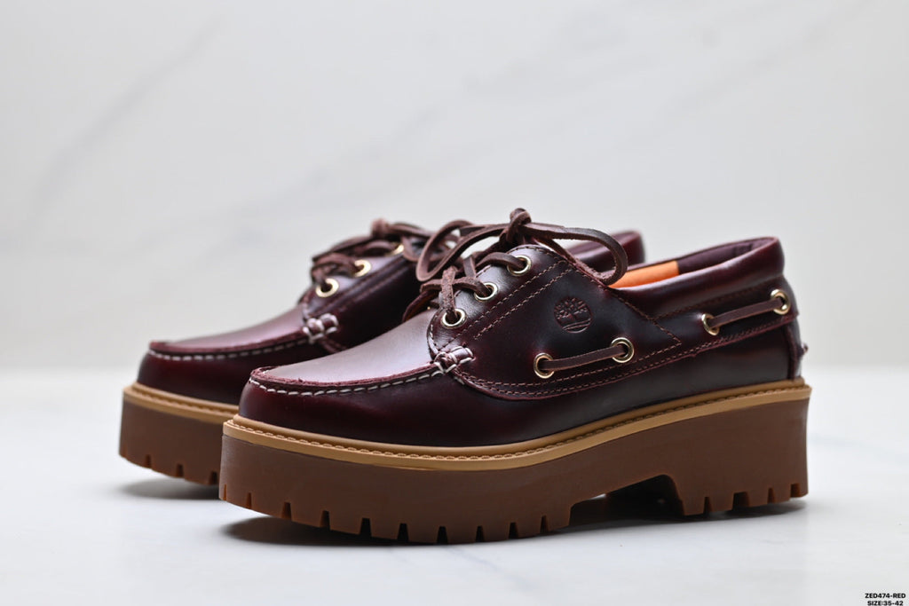 Timberland Burgundy Women's Platform Boat Shoe - detail image 4