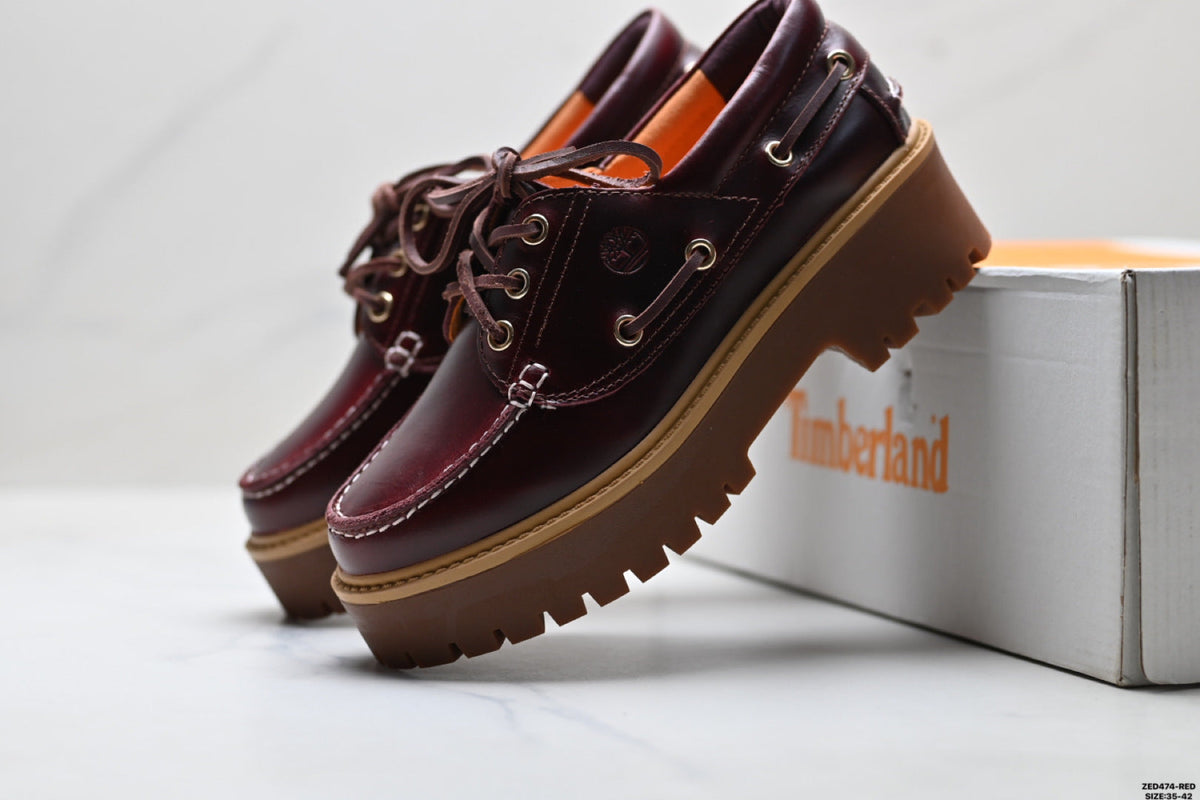 Timberland Burgundy Women's Platform Boat Shoe - detail image 8