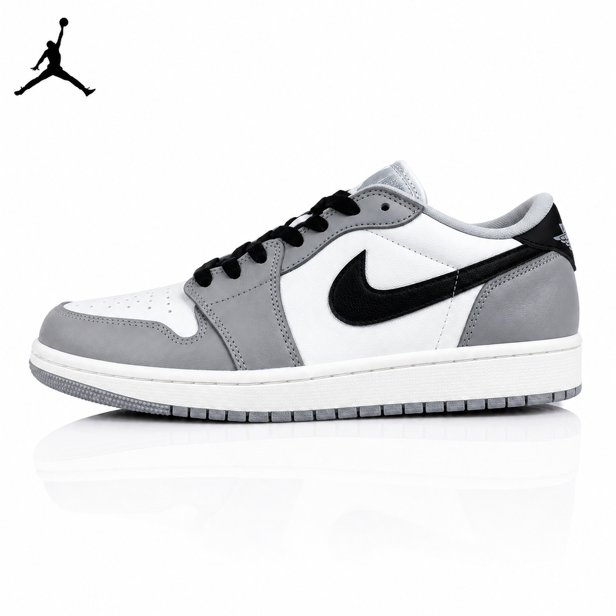 Air Jordan 1 Low Barons Wolf Grey Unisex Sneakers CZ0790-110 main product view