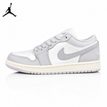 Air Jordan 1 Low White/Grey Unisex Sneakers DC0774-103 main product view