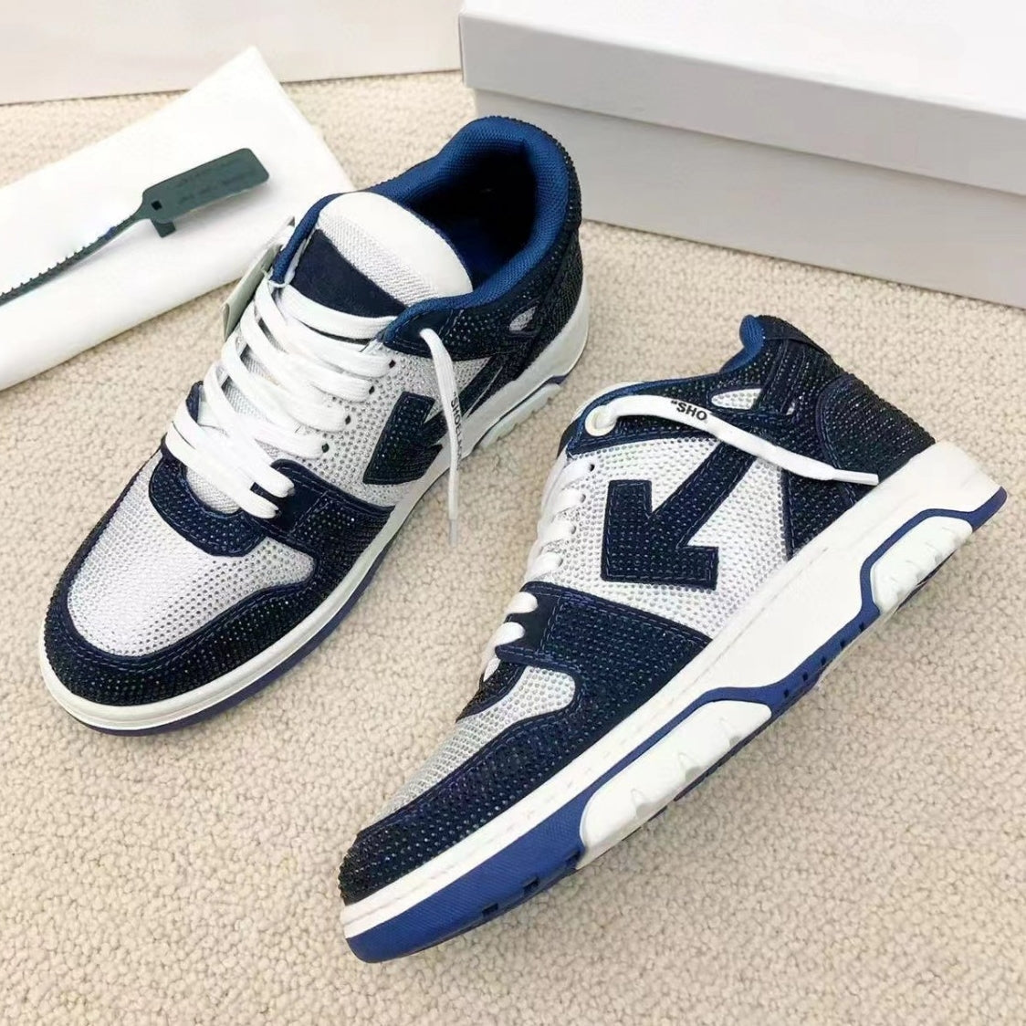 OFF-Whlte Full diamond Sports shoes#11 4-Bar