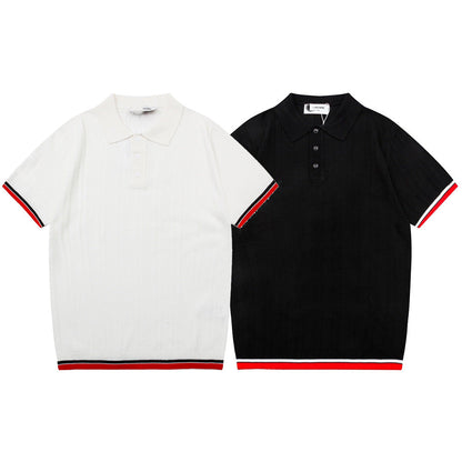 Four-Bar Stripe Knit Polo — THOM TREND THOM TREND