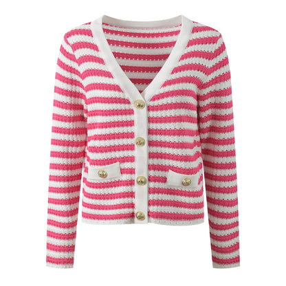 2025SS striped contrast cardigan THOM TREND