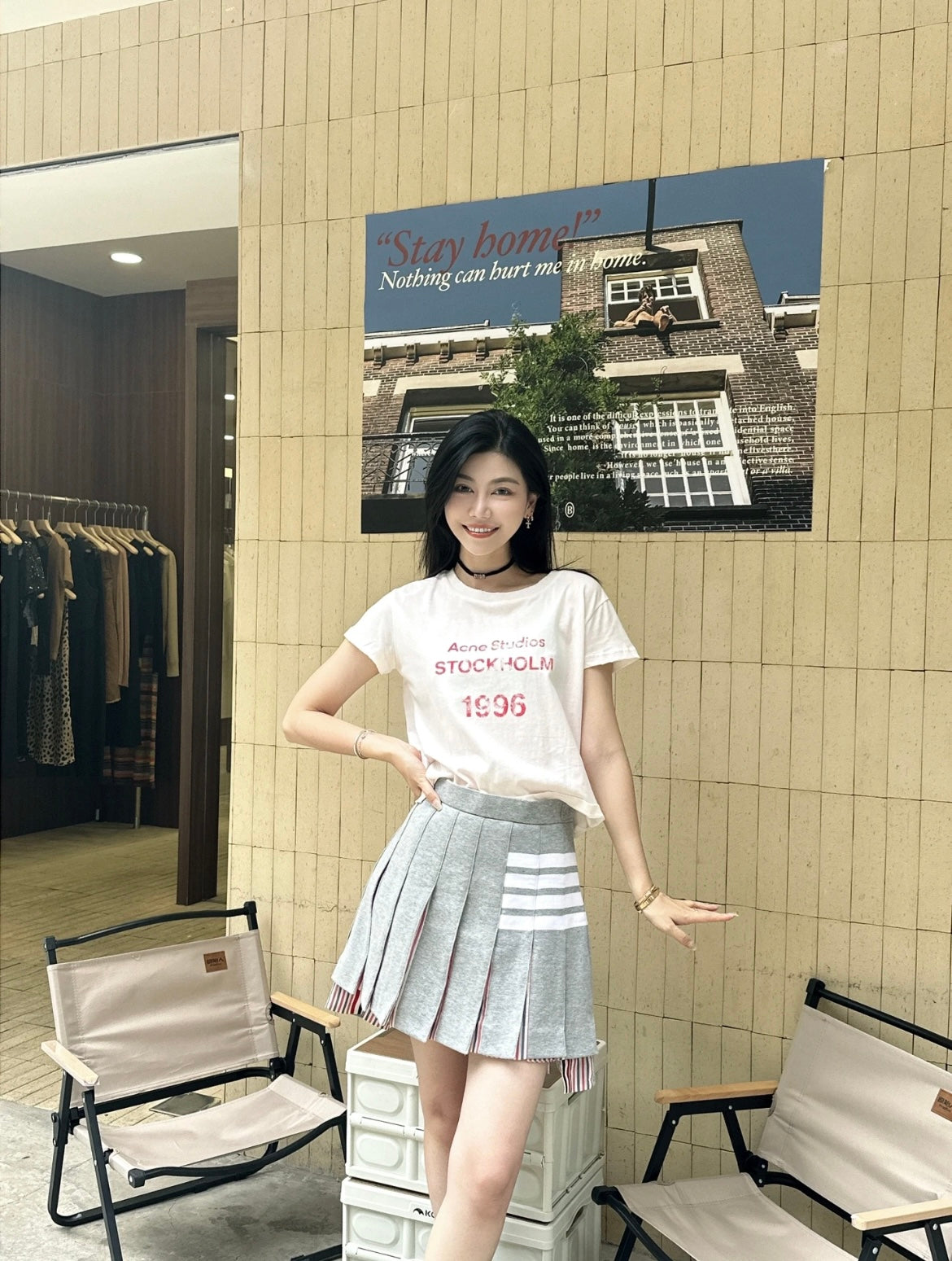 2025SS 4 Bars short skirt THOM TREND