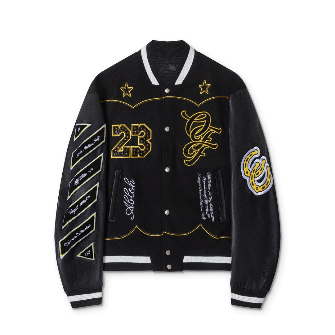 Embroidered Varsity Jacket Light Luxury Station