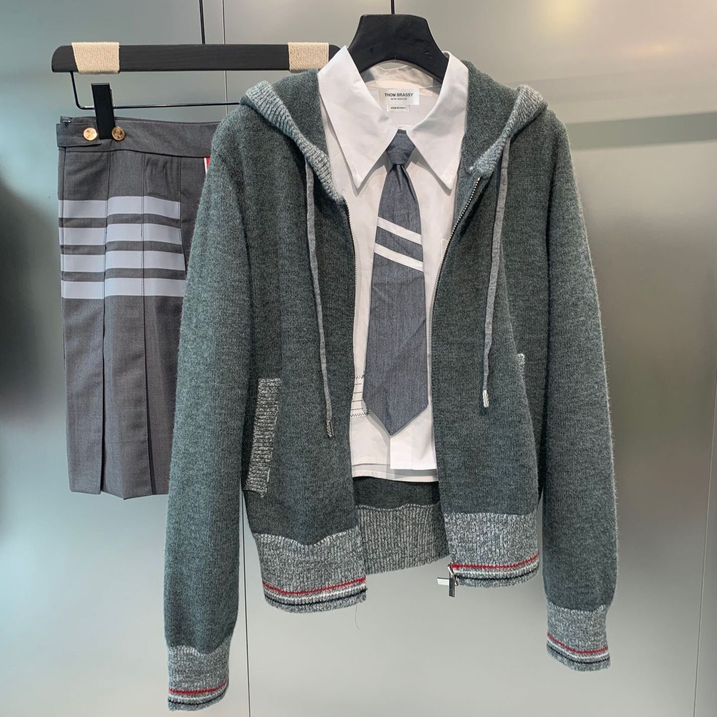 2025SS Hooded knitted cardigan THOM TREND