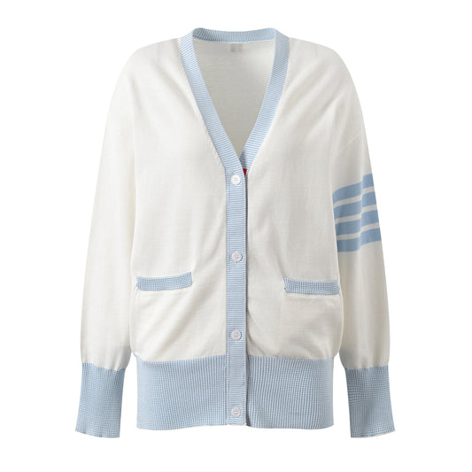 Mid-length V cardigan