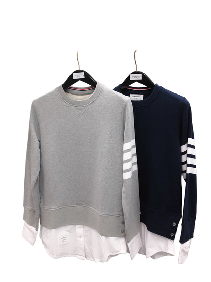 2025SS Unisex fake two-piece sweatshirt THOM TREND