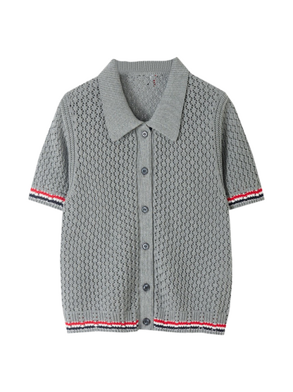 Tri-Color Stripe Pique Cotton Vest Cardigan（副本） THOM TREND