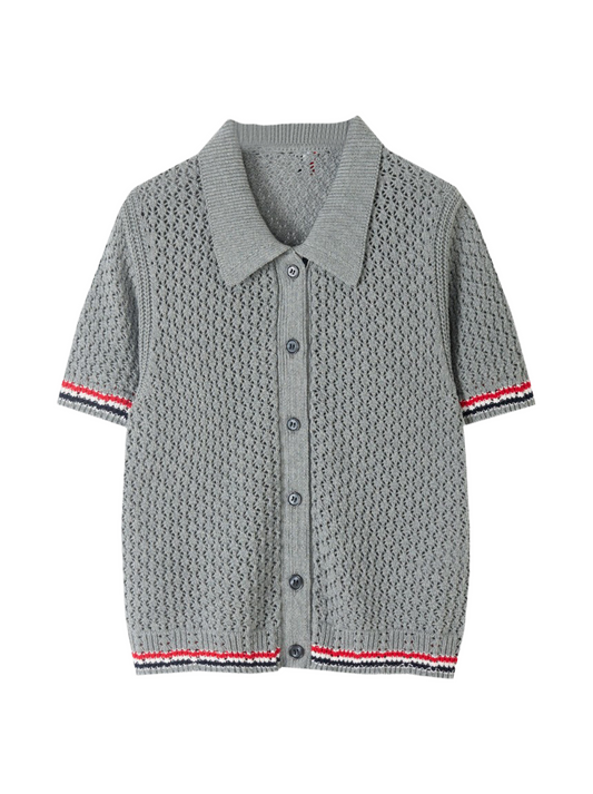 Tri-Color Stripe Pique Cotton Vest Cardigan（副本） THOM TREND
