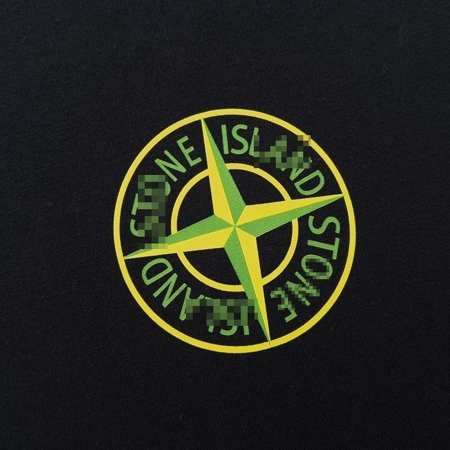 Stone Island Star Wordmark Back Graphic Cotton T-Shirt - Black product detail view