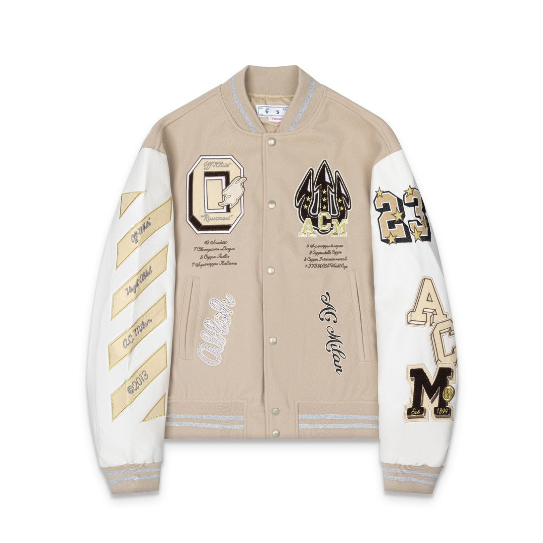 Embroidered Varsity Jacket Light Luxury Station
