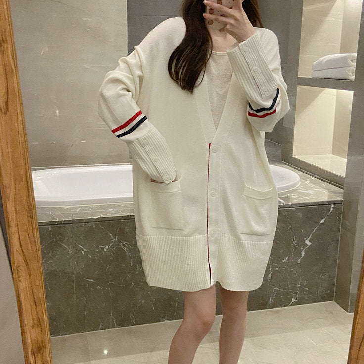 2025SS  Three-color stripe long cardigan THOM TREND