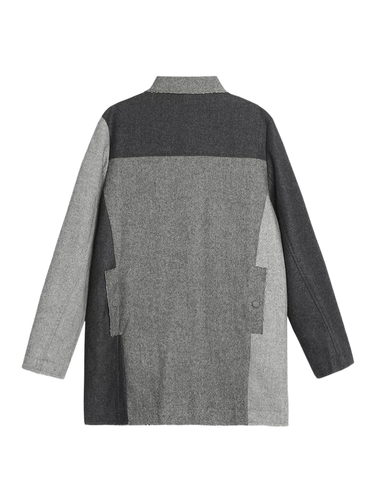 Mid-length coat by Thom Browne, outerwear detail view