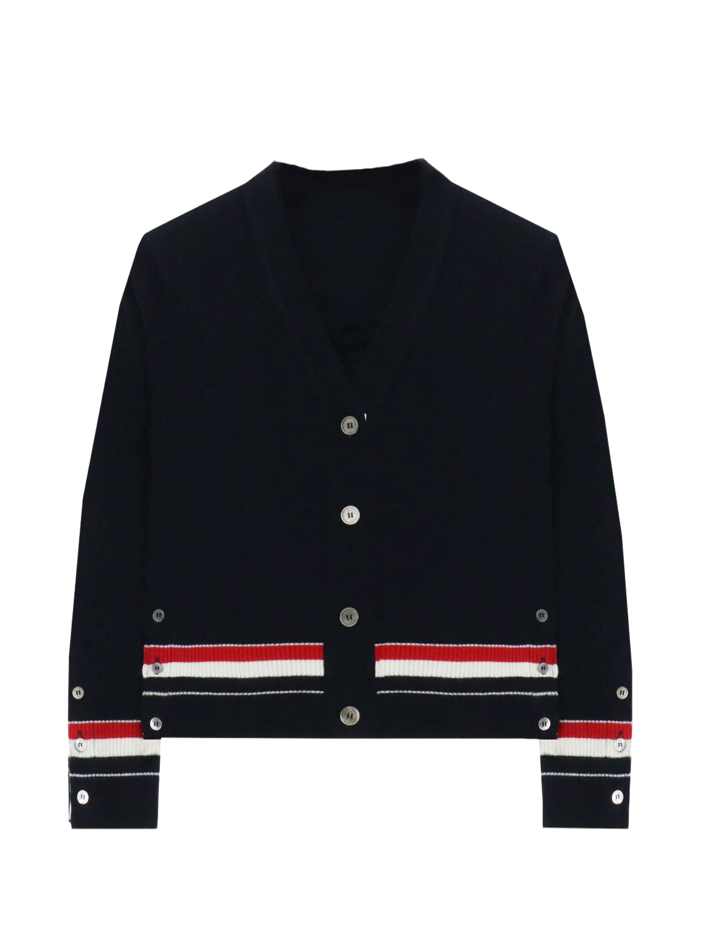 Tri-Color Stripe Pique Cotton Vest Cardigan（副本） THOM TREND