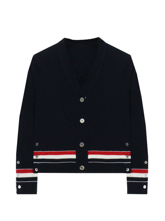Tri-Color Stripe Pique Cotton Vest Cardigan（副本） THOM TREND