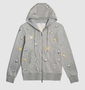 Premium 100% Cotton Embroidered Hoodie - Artistic Zip - Up Hooded Sweatshirt by Thom Browne, garment detail view