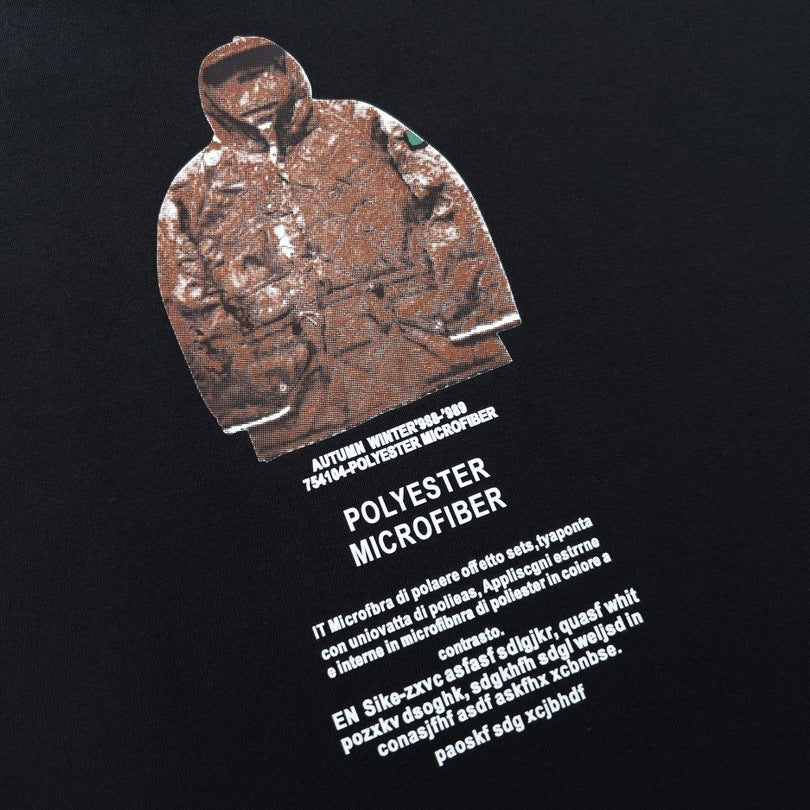 Stone Island Archive Jacket Back Graphic Cotton T-Shirt - Black product detail view