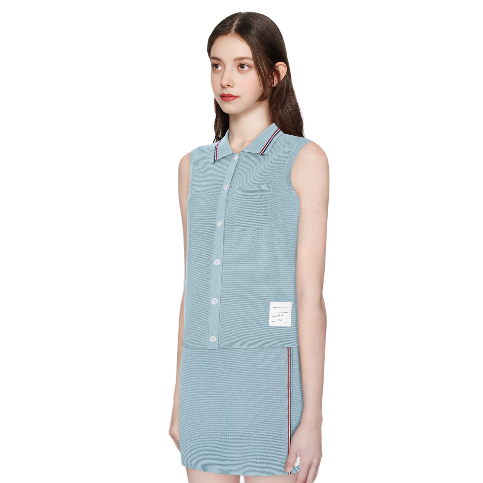Sleeveless vest top + skirt THOM TREND