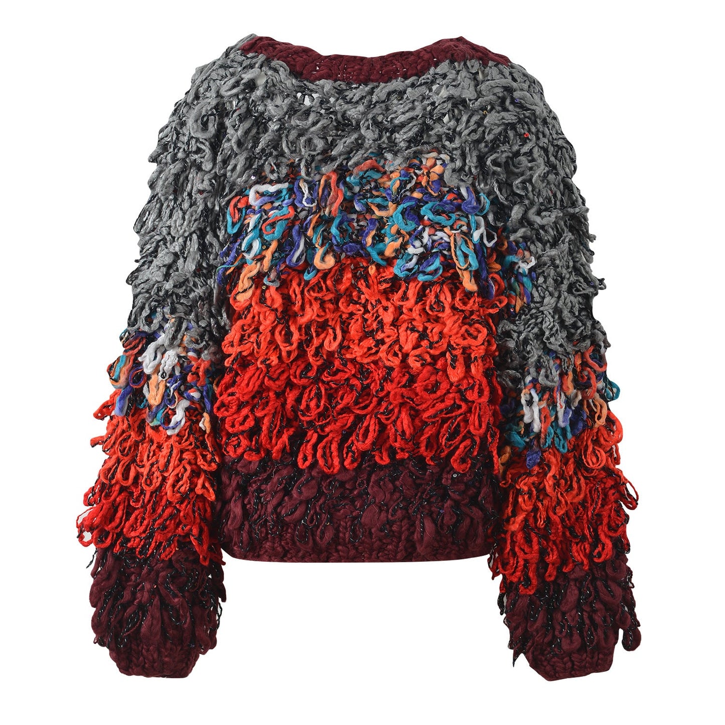 2025SS Colorful woven tassel sweater coat THOM TREND