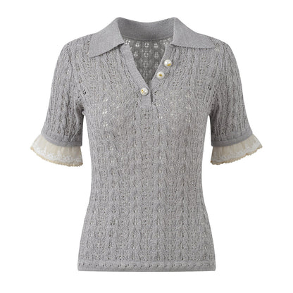 2025SS Lace knit short sleeves THOM TREND