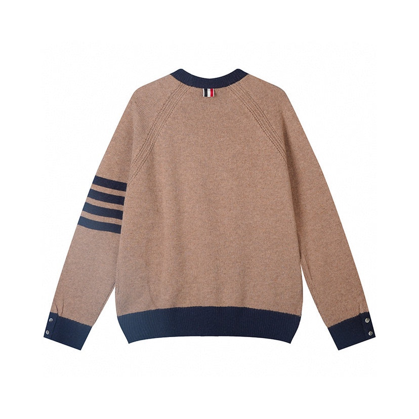 Unisex sweater by Thom Browne, knitwear detail view