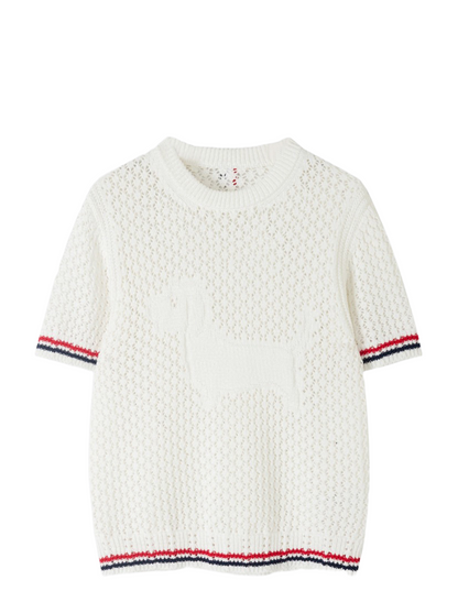 2026SS Tri-Color Stripe Hem Wool Knit Cardigan（副本） THOM TREND