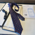 Gucci Style Men's Geometric Jacquard Silk Tie - Detail Image 2