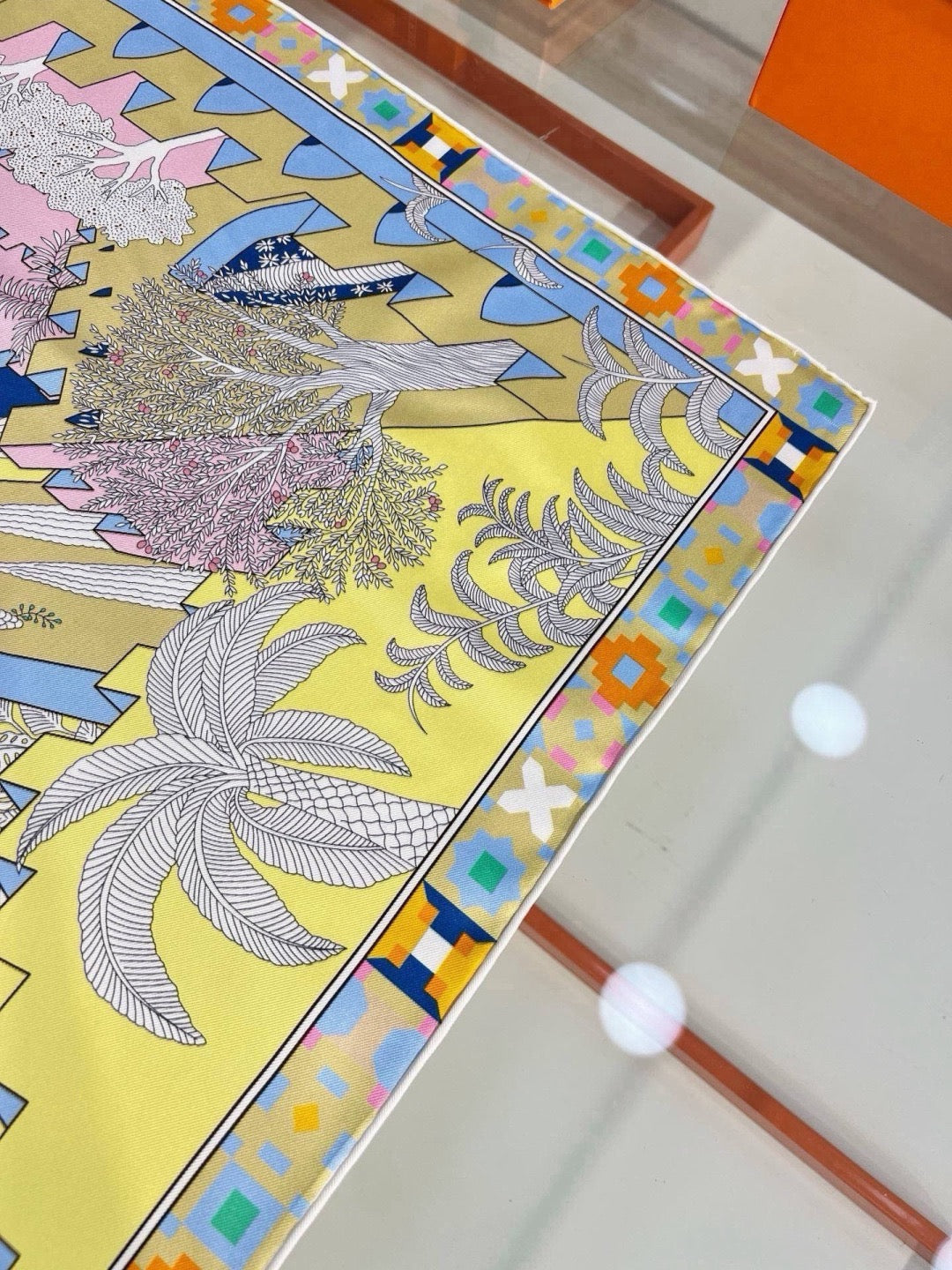 Hermes Style Palace of the Four Winds Double-Sided Silk Scarf - Yellow - Detail Image 3