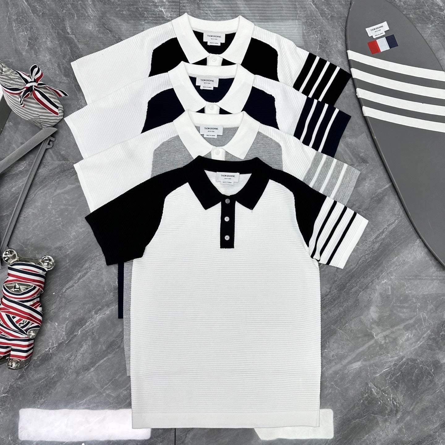 Wool Four-Bar Stripe Knit Cardigan（副本） THOM TREND