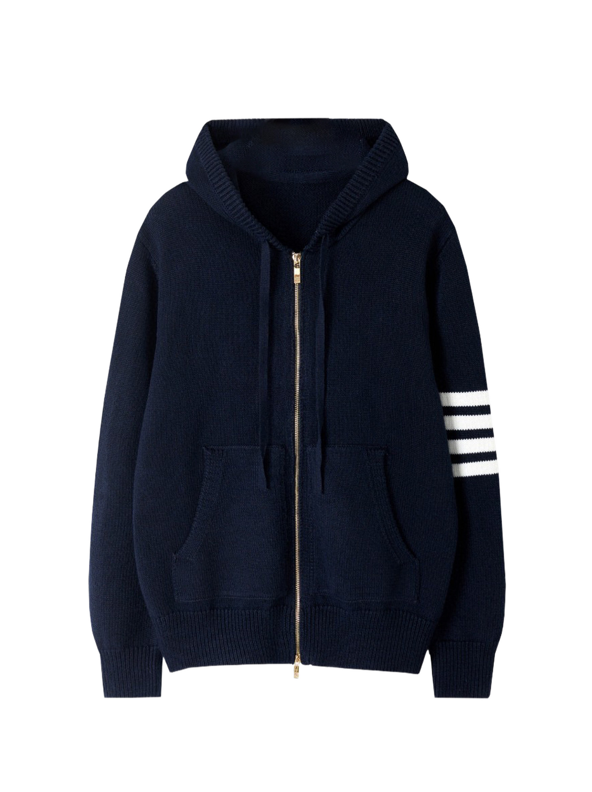 Unisex cardigan by Thom Browne, outerwear detail view
