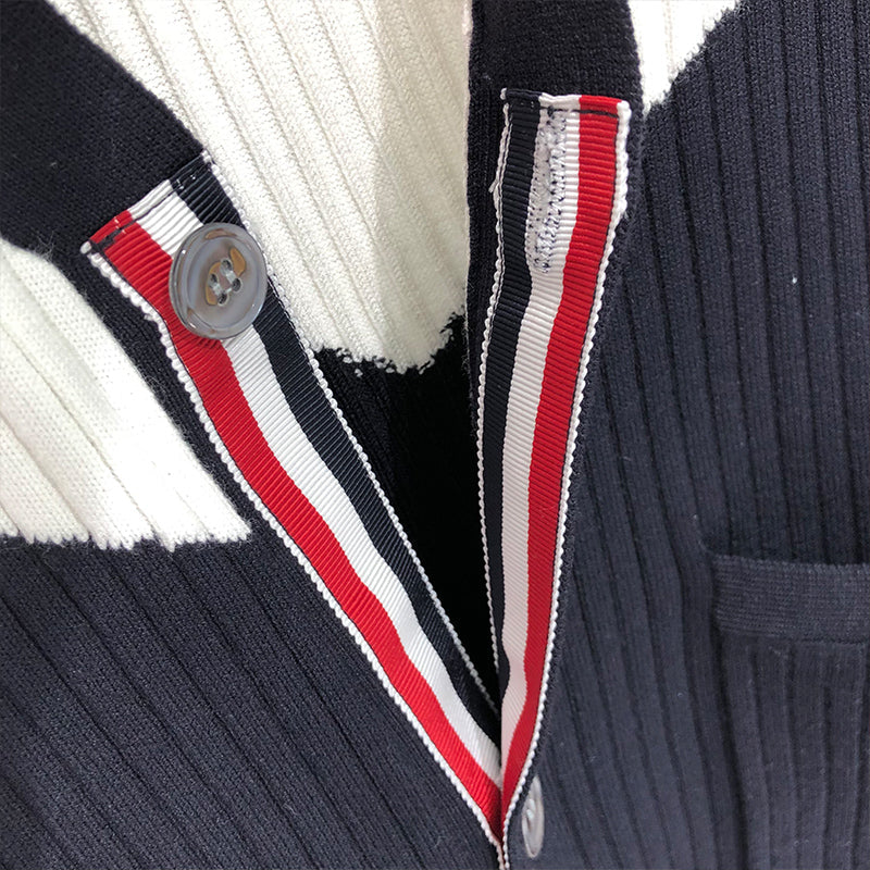2025SS Color-blocked cardigan THOM TREND