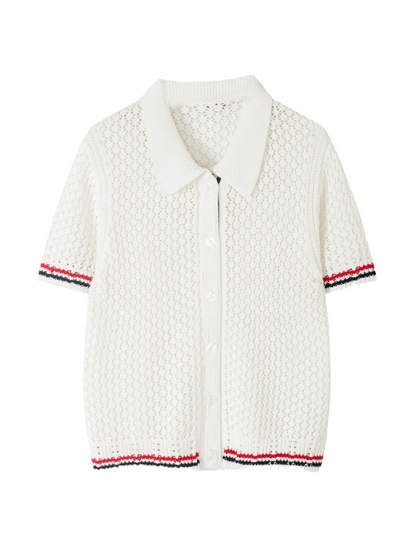 Tri-Color Stripe Pique Cotton Vest Cardigan（副本） THOM TREND
