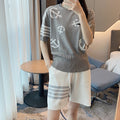 Thom Browne Women's Round Neck High Waist T-Shirt - 100% Cotton Made in Japan