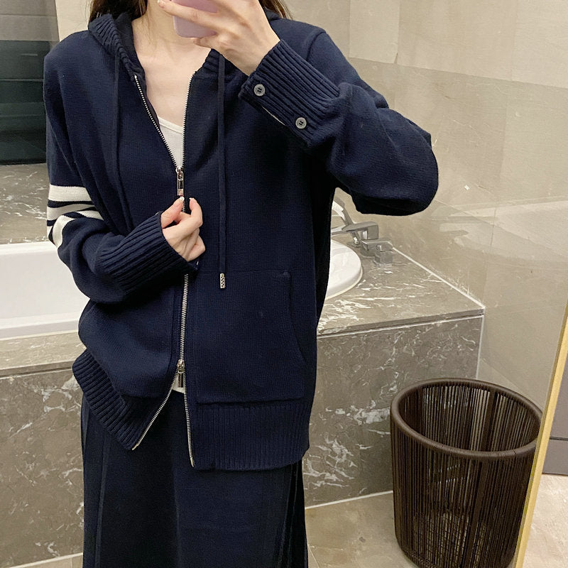 2025SS Cutout Flower Hooded Zip-Up THOM TREND