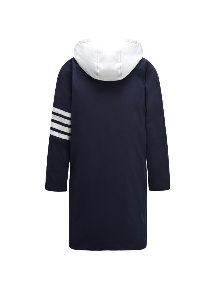 Women's Long Down Coat by Thom Browne, outerwear detail view