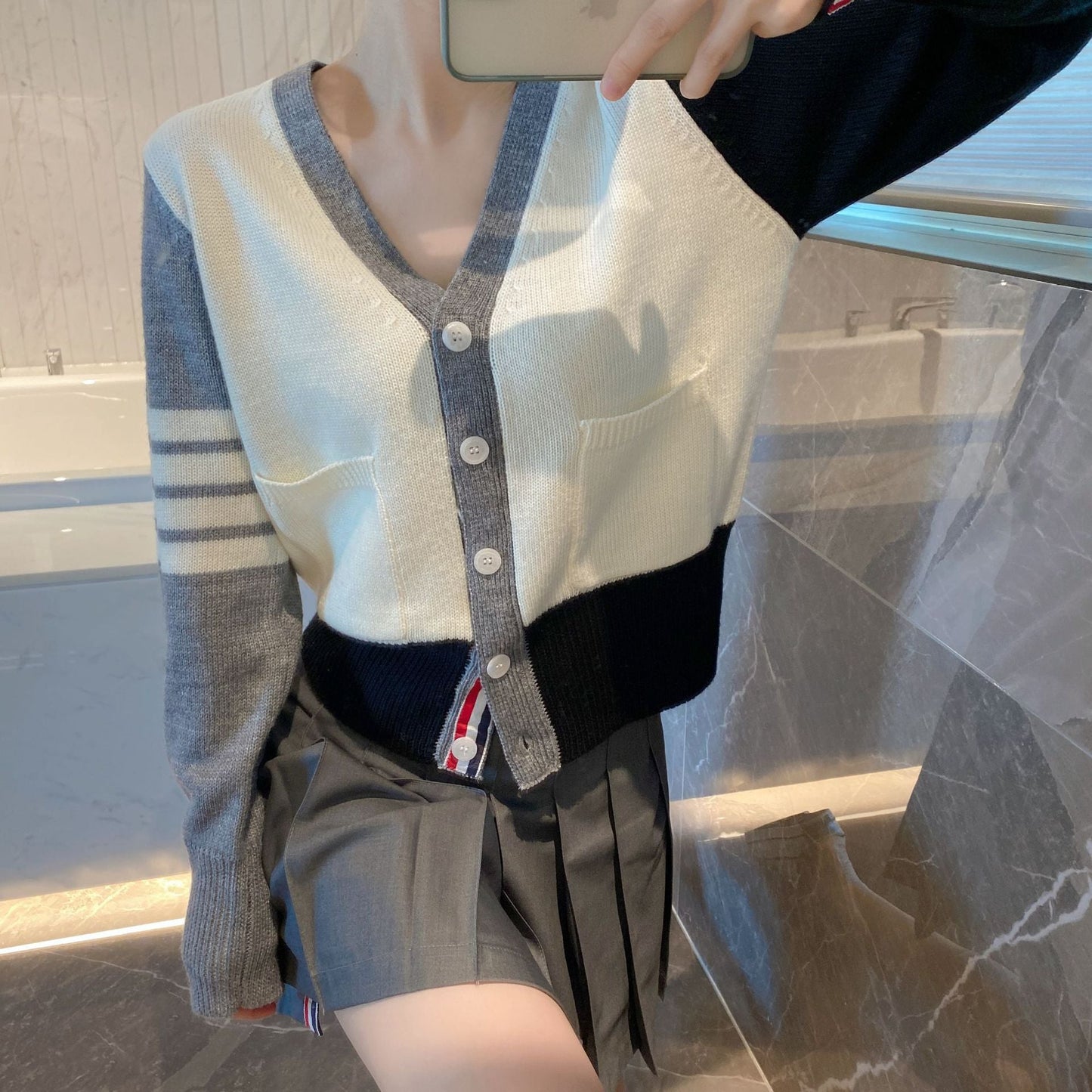 2025SS  Colorblock cardigan THOM TREND