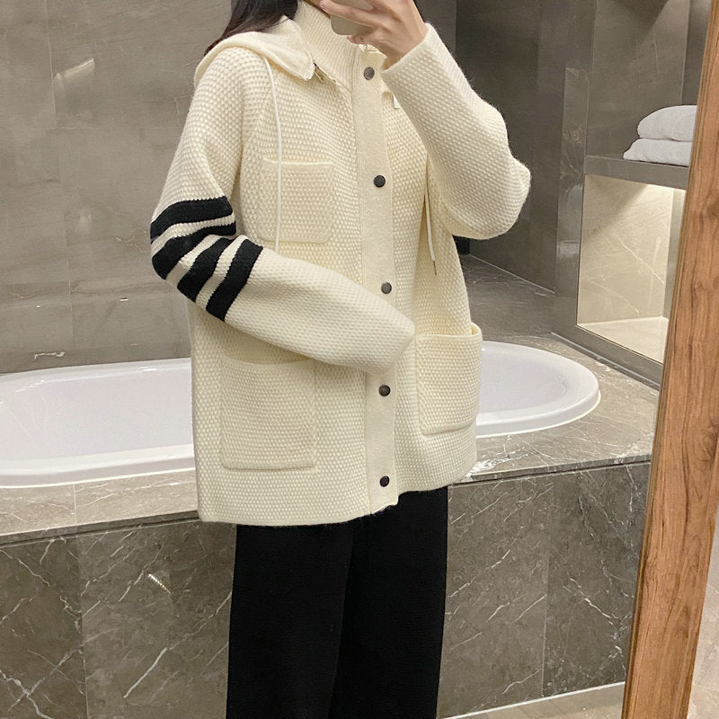 2025SS  Hooded knitted cardigan THOM TREND