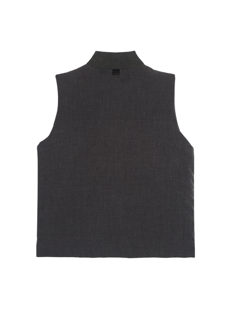 Unisex vest jacket by Thom Browne, outerwear detail view