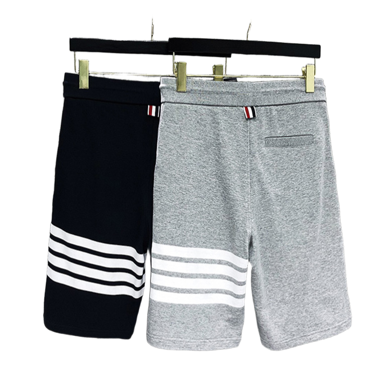 Letter-print yarn-dyed shorts THOM TREND