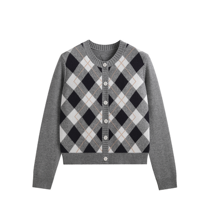 2025SS Diamond check cardigan THOM TREND