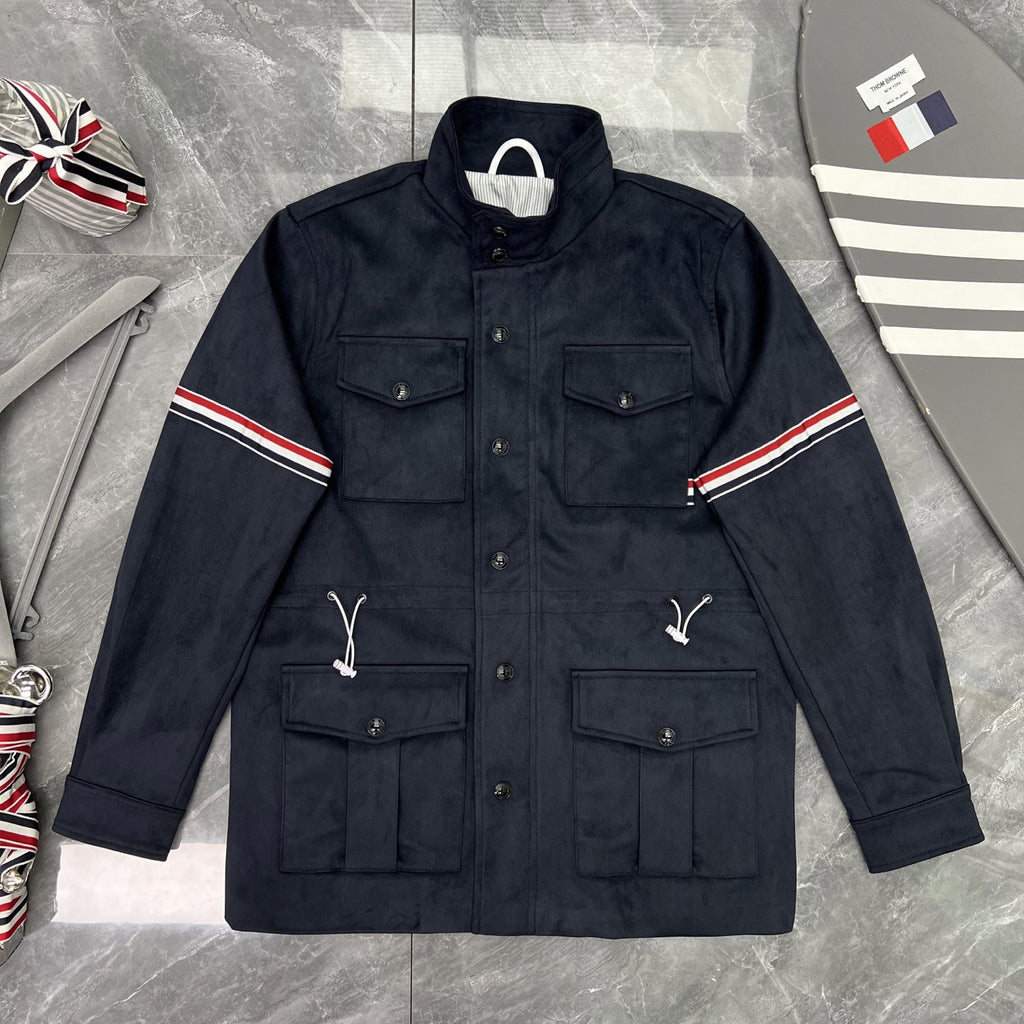 Thom Browne Men's Navy Multi-Pocket Field Jacket