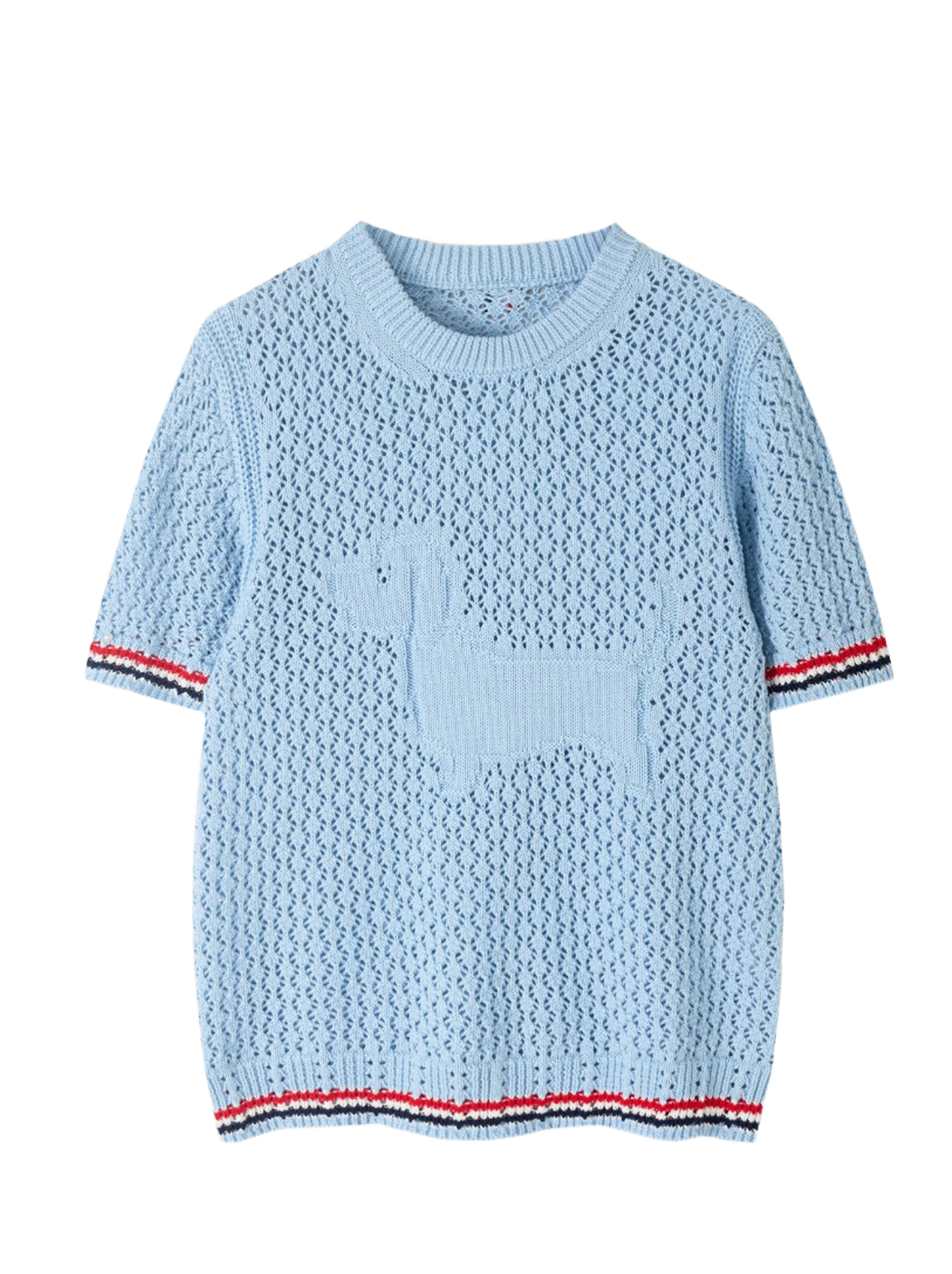 2026SS Tri-Color Stripe Hem Wool Knit Cardigan（副本） THOM TREND