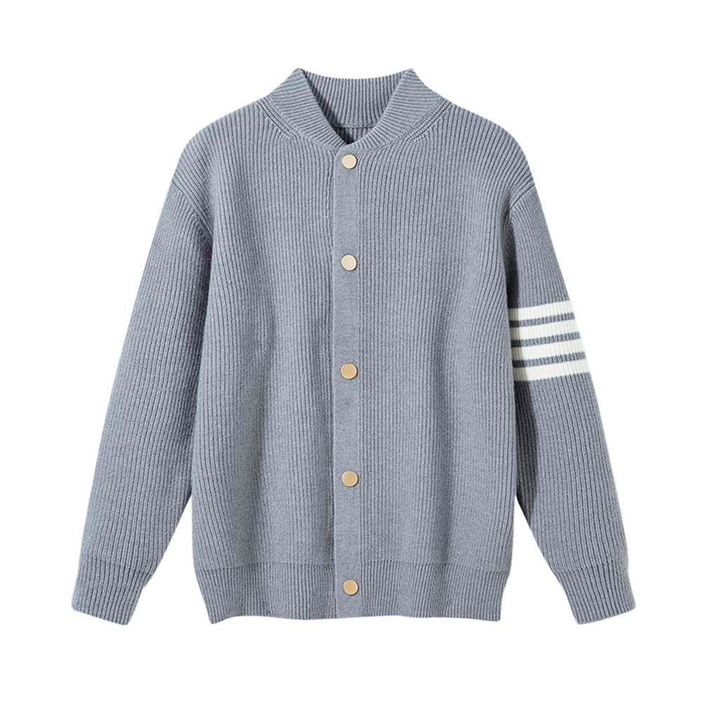 Single-Breasted Knit Sweater by Thom Browne, knitwear detail view