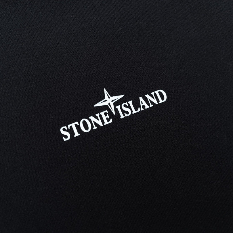 Stone Island Abstract Monochrome Back Graphic Cotton T-Shirt - Black product detail view