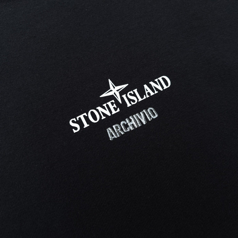 Stone Island Archive Jacket Back Graphic Cotton T-Shirt - Black product detail view