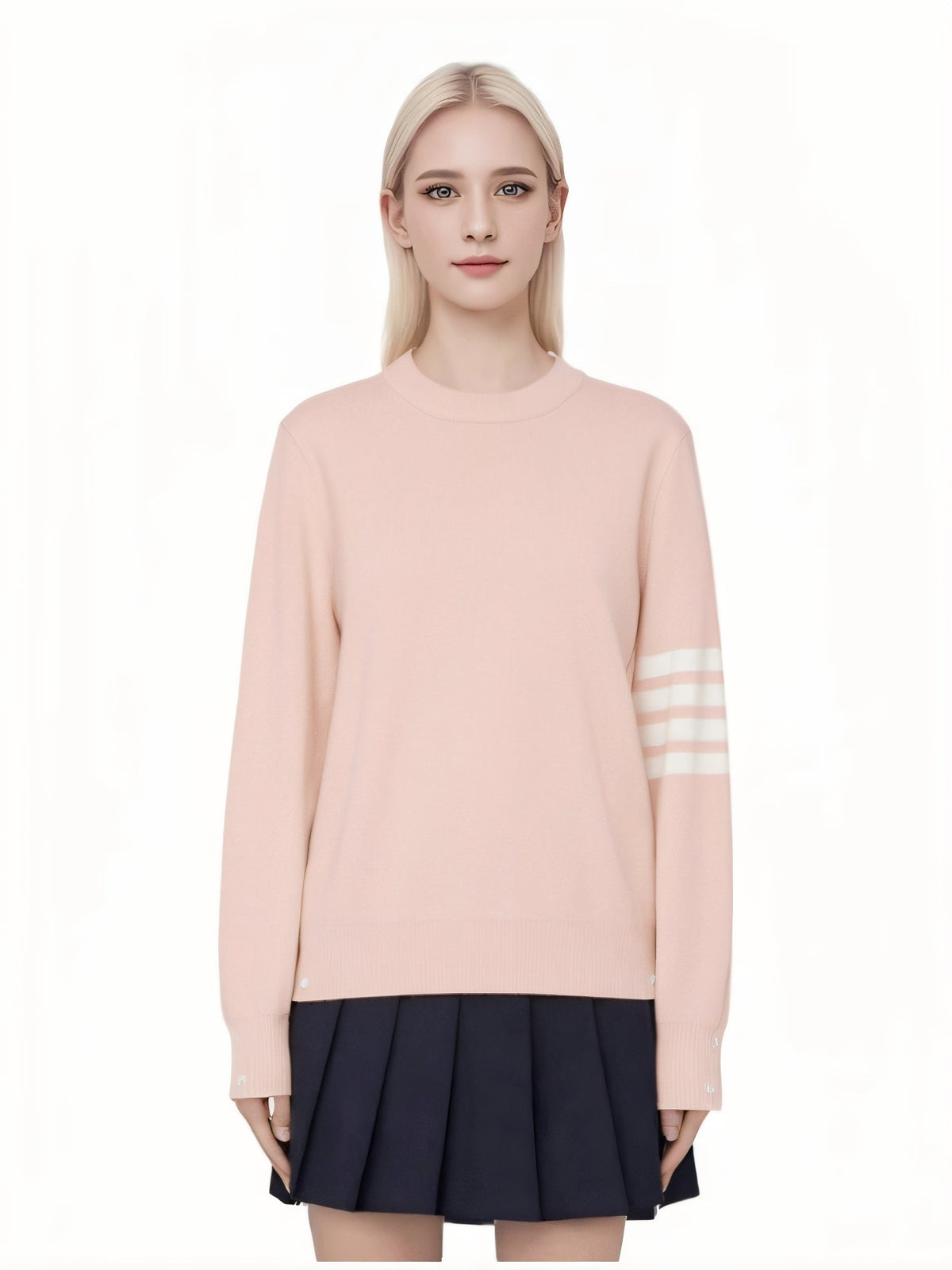 Unisex sweater by Thom Browne, knitwear detail view