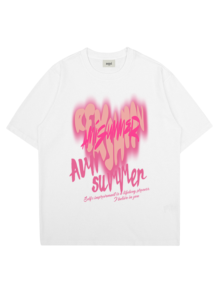 Heart Print Short-Sleeve THOM TREND