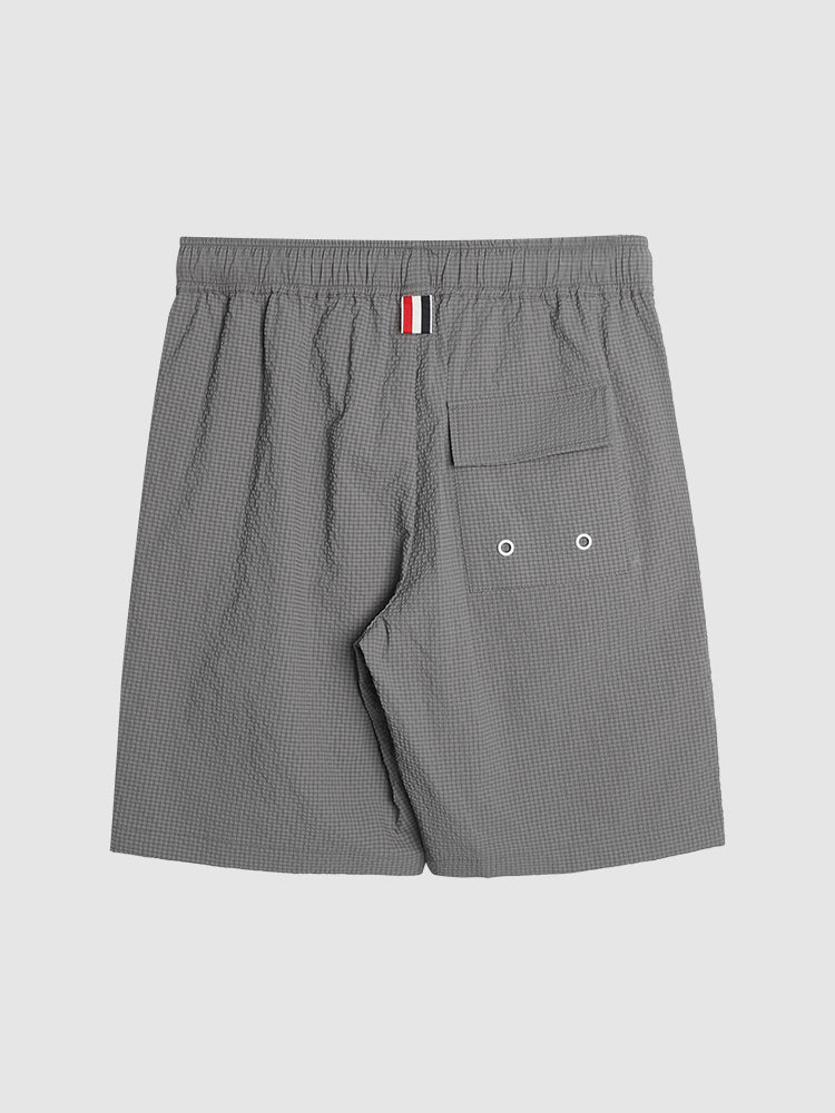 Thom Browne Style Seersucker Shorts - Lightweight Textured Summer Shorts - Image 3
