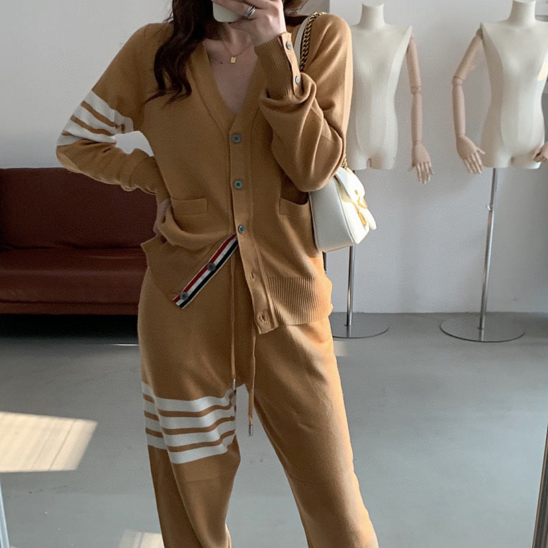 2025SS Knitted cardigan + sweatpants THOM TREND